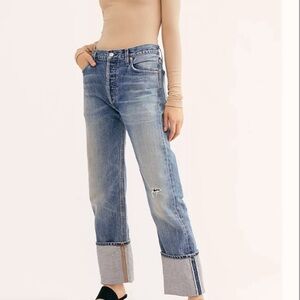 Citizens of Humanity Reese Cuffed straight leg jeans 28 vintage denim blue